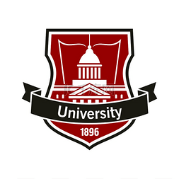 大学的纹章徽章与教育机构建筑的