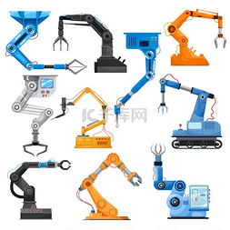 矢量制造业图片_机器人机械手的工业机器人手臂，