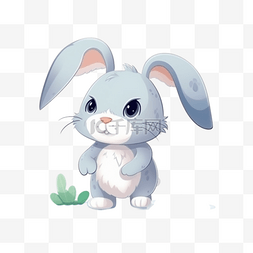 可爱卡通动物免图片_卡通可爱元素动物免抠兔子