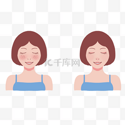 皮肤图片_雀斑美容短发女性人物