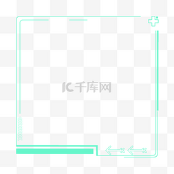 荧光线条图片_荧光绿色简约极简潮流线条边框文