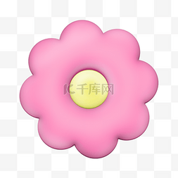 卡通花立体图片_3DC4D立体粉色花朵