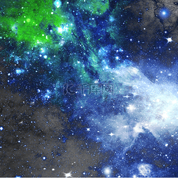 星空图片_蓝色夜空中梦幻的银河