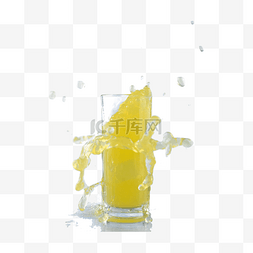黄色登楼图片_清爽3d风格鲜榨果汁