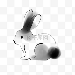 水墨兔子兔年快乐