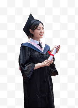 穿学士服的毕业大学生