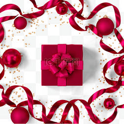 圣诞礼盒红色3d立体