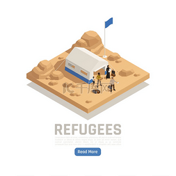移民图片_无国籍难民庇护等距海报带接收营