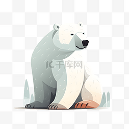 情侣白熊图片_卡通动物北极熊白熊手绘