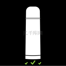 温度温暖图片_Thermos or vacuum flask it is white icon .. 