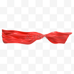 建军节红色立体绸带装饰