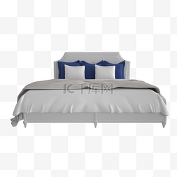 家装卧室图片_C4D欧式风格双人床模型