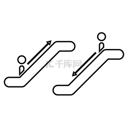 交通运输信息图片_自动扶梯黑色图标