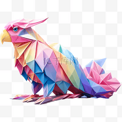 折纸图片_日式折纸卡通动物鹦鹉