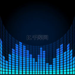 音乐酒吧背景图片_蓝色的数字均衡器