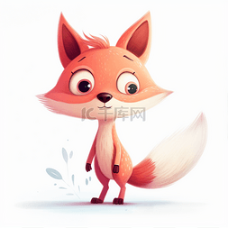 卡通儿童儿童插画图片_卡通插图儿童插画可爱动物狐狸