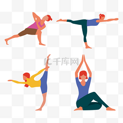 瑜伽动作图片_人物练习瑜伽运动瑜伽姿势瑜伽动