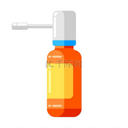 保湿图标图片_扁平样式的药品喷雾瓶图标隔离在