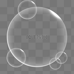 立体效果图片_圆形气泡夏天立体水珠透明边框