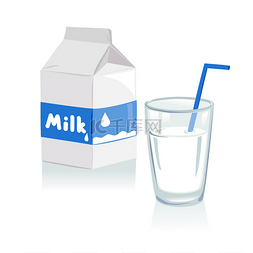 饮料图片_杯牛奶和一盒牛奶