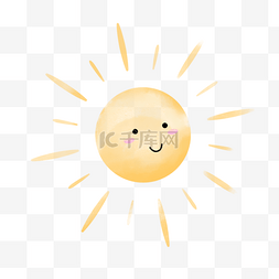 太阳光芒黄色图片卡通笑脸