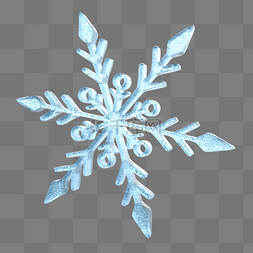 雪花图片_3D立体C4D雪花雪透明寒冷