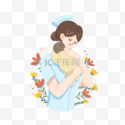 国际助产士日护士抱着可爱的小孩