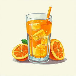 一杯鲜榨橙子果汁