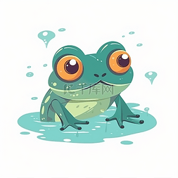 绿色的青蛙图片_一只正在游泳的青蛙