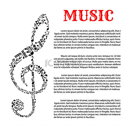 音乐音乐广告图片_音乐和声音信息图表模板，高音谱