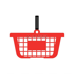 红色购物篮图片_购物篮或购物车-平面设计中的红