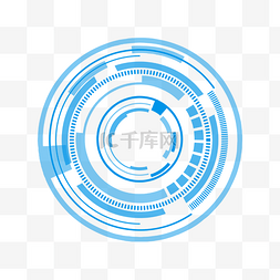 蓝色圆形未来科技边框