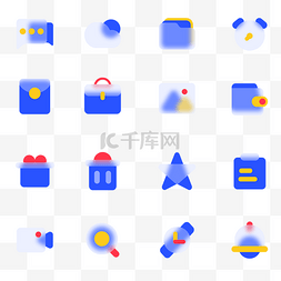 质感蓝色图片_蓝色毛玻璃磨砂图标icon