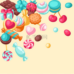 的味道图片_背景有五颜六色的各种糖果和糖果