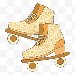 滑冰剪贴画碎花靴子