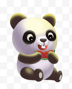 熊猫吃西瓜图片_熊猫吃西瓜