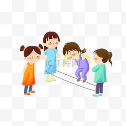 福星幼儿园校徽图片_幼儿园儿童做游戏跳绳