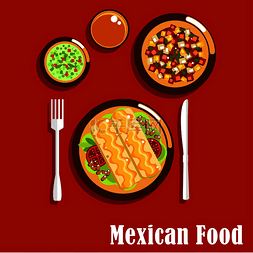 哈萨克国旗图片_辛辣的墨西哥菜食物图标的辣酱玉