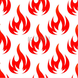 炽热的火焰无缝图案与装饰性的红