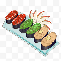 日本卡通风格寿司刺身料理