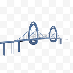 C4D蓝色科技风跨海大桥模型