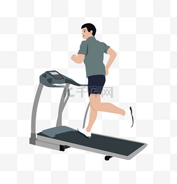 健身跑步运动男跑步机室内运动