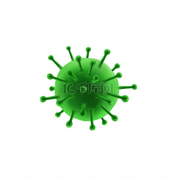 细菌分离图片_带有触角的绿色圆形胚芽分离出病