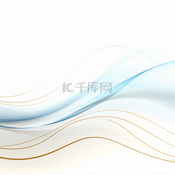 蓝色线条科技线条图片_金色曲线线条科技元素