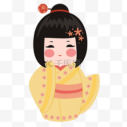 日本娃娃木芥子橙黄色服装