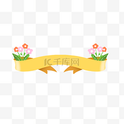 春季春天植物花朵横幅标题栏边框