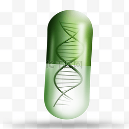 DNA双螺旋图片_胶囊绿色透明分子结构医疗