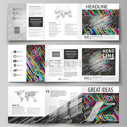 三联封面图片_三折方形设计小册子的业务模板集