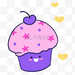 可爱卡通狗新年图片_蓝紫色系生日组合可爱蘑菇蛋糕