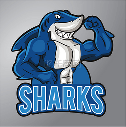 团队的力量图片_鲨鱼的吉祥物